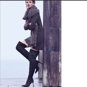 Sam Edelman Bernadette black suede over the knee stiletto boots. Size 6 1/2, NWT